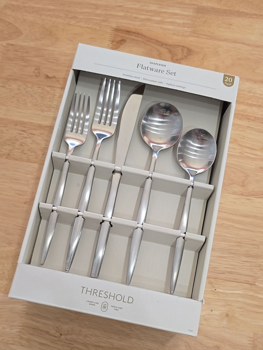 Threshold Stainless Steel Flatware Set - Silver Finish